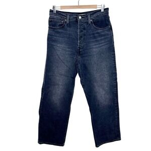 Levis Ribcage Straight Ankle Jeans Womens 30 Button Fly High Rise Faded Black